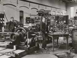 "Boston Tech" students testing dynamos