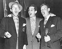 Publicity still with Bing Crosby and Perry Como in 1950 for Crosby's radio show