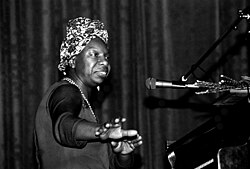 Simone at a concert in Morlaix, France, May 1982