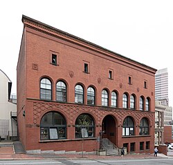 The Venetian Renaissance Waterman Building (1893) was the first permanent home for the school.