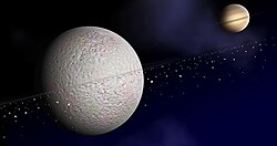 Artist impression of Rhea's proposed rings