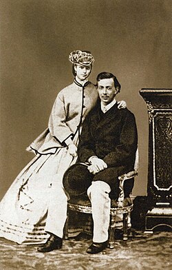 Princess Dagmar and her first fiancé Tsarevich Nicholas, 1864