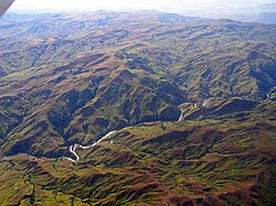 Deforestation of the Highland Plateau in Madagascar has led to extensive siltation and unstable flows of western rivers.