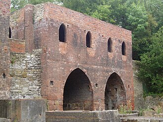 The original blast furnaces at Blists Hill in Madeley, England