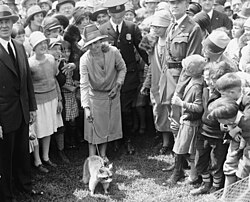 Mrs. Coolidge and Rebecca, at the White House Easter egg roll, 1927