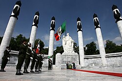 Memorial to the Mexican cadets killed in the Battle of Chapultepec, 1952