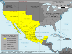 Mexico in 1824. Alta California is the northwesternmost state.