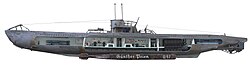 A model of Günther Prien's U-47, German WWII Type VII diesel–electric hunter