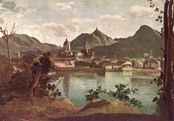 City and Lake of Como, painted by Jean-Baptiste-Camille Corot, 1834