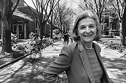 Claire Fagin, Penn's interim president in 1993, on Locust Walk