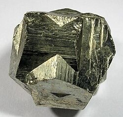 Iron pyrite cross twin