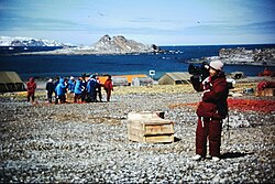 Construction of China's first antarctic base in January 1985, the Great Wall Station.