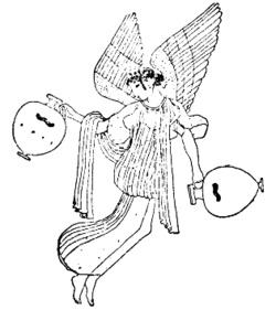 Eos pouring the morning dew dressed in a starsprinkled robe, from an antique vase
