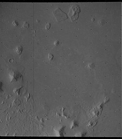 Second Viking 1 image of the Cydonia region on Mars. Labeled 070A13