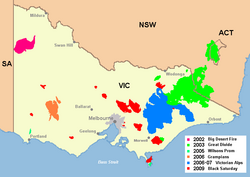 Major bushfires in Victoria in the 2000s