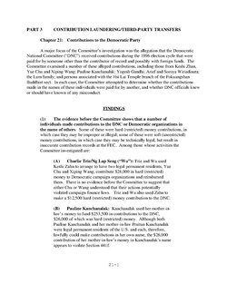1998 investigation, United States Senate, Contribution Laundering/Third-Party Transfers. Includes investigation of Gandhi Memorial International Foundation.