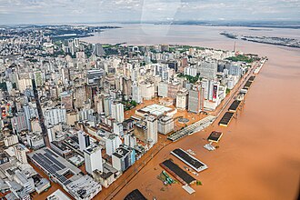 Flooding in Porto Alegre of the Lagoa dos Patos in Brazil during May 2024