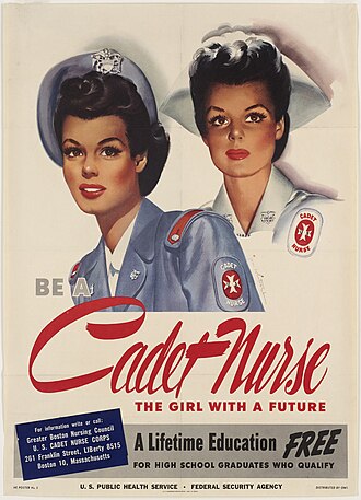 Recruiting poster for the Cadet Nurse Corps 1943-48