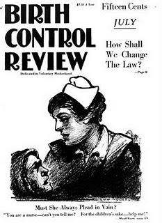 Cover of the 1919 Birth Control Review, published by Margaret Sanger. In relation to "How shall we change the law?" Sanger wrote "...women appeal in vain for instruction concerning contraceptives. Physicians are willing to perform abortions where they are pronounced necessary, but they refuse to direct the use of preventives which would make the abortions unnecessary... "I can't do it – the law does not permit it.""[204]