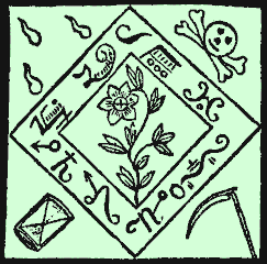 This design for an amulet comes from the Black Pullet grimoire.
