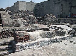 Coatepantli at Templo Mayor in Mexico City