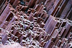 Columnar jointing in sandstone, Cerro Koi, Paraguay