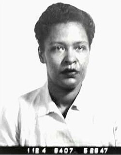 Mug shot of Holiday after being arrested in 1947