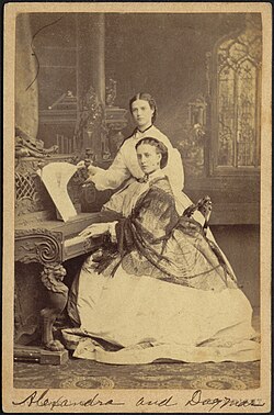 Alexandra and Dagmar, ca. 1859-1870; from the 19th Century American Trade Cards collection of the Boston Public Library