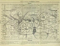 Map of Mars channels by Antoniadi and Camille Flammarion