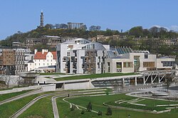 The Scottish Parliament Building in Holyrood, Edinburgh, seat of the Scottish Parliament.