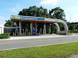 EV charging station downtown