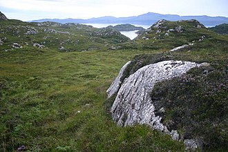 Gneiss outcrop, basement rock, Scotland
