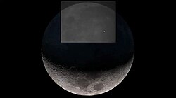Lunar impact flash image shown superimposed on the Moon