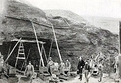 Hill-side mining during the Klondike Gold Rush, c. 1899