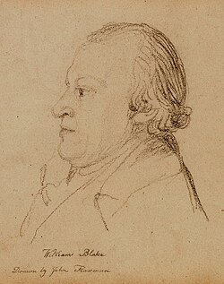 Sketch of Blake from, c. 1804, by John Flaxman