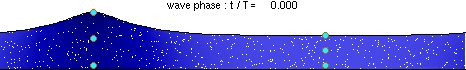 An illustration of the rhythmic "drawback" of surface water associated with a wave. It follows that a very large drawback may herald the arrival of a very large wave.