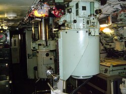 The larger search periscope, and the smaller, less detectable attack periscope on HMS Ocelot