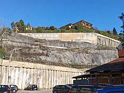 Two retaining walls and other soil slope stabilization methods in Chieti, Italy.