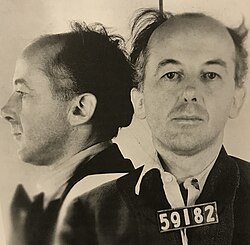 Mugshot of Cowell taken after his arrest on May 23, 1936