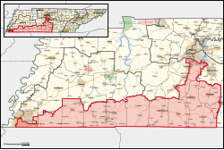 Tennessee's 9th congressional district boundary from the 2026 electionsInteractive map version
