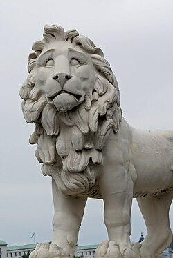Coade stone lion at Twickenham Stadium