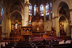 The main and side altars of the Shrine Church of St. Stanislaus Cleveland, Ohio