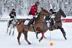 Snow polo played in St. Moritz, 2024