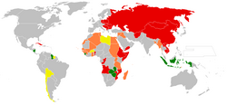 World Map of Socialist countries in 1985