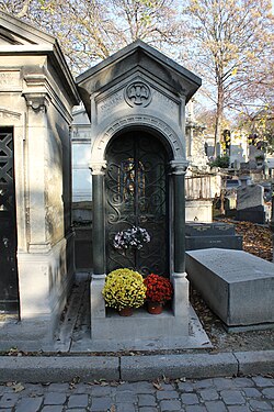 Poulenc's grave at Père Lachaise Cemetery[n 21]