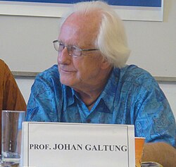 Johan Galtung, the founder of peace and conflict studies, held the world's first chair in that discipline at the University of Oslo 1969–1977