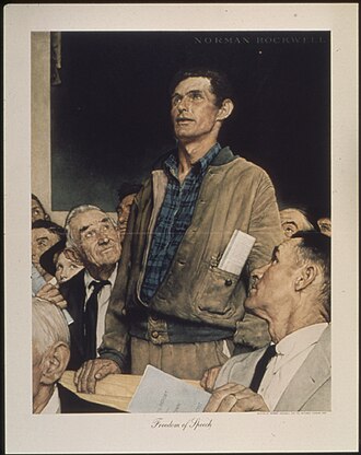 Freedom of Speech from the Four Freedoms series by Norman Rockwell