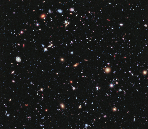 Hubble Extreme Deep Field image of space in the constellation Fornax