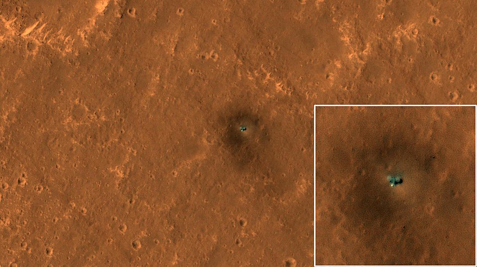 The InSight Lander as viewed from the MRO (23 September 2019)