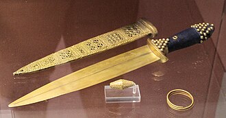Gold dagger from Sumerian tomb PG 580, Royal Cemetery at Ur.